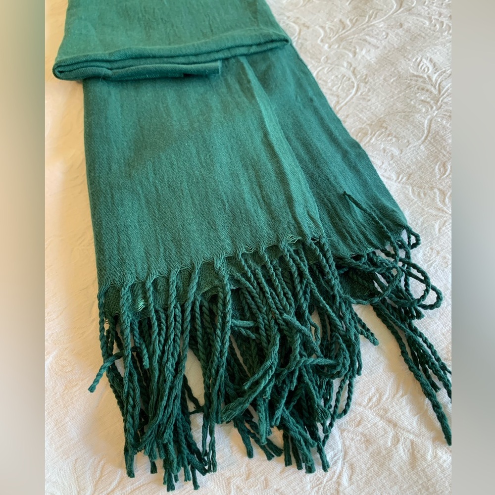 Cashmere for Christmas. Emerald Scarf/Wrap. Extra Wide